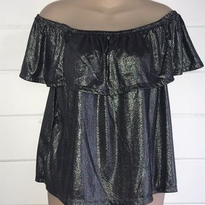 NWT metallic off the shoulder top